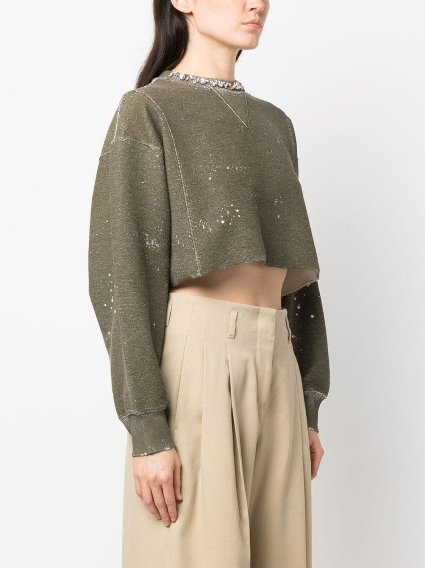 Beige Wide-leg Wool Pants 2