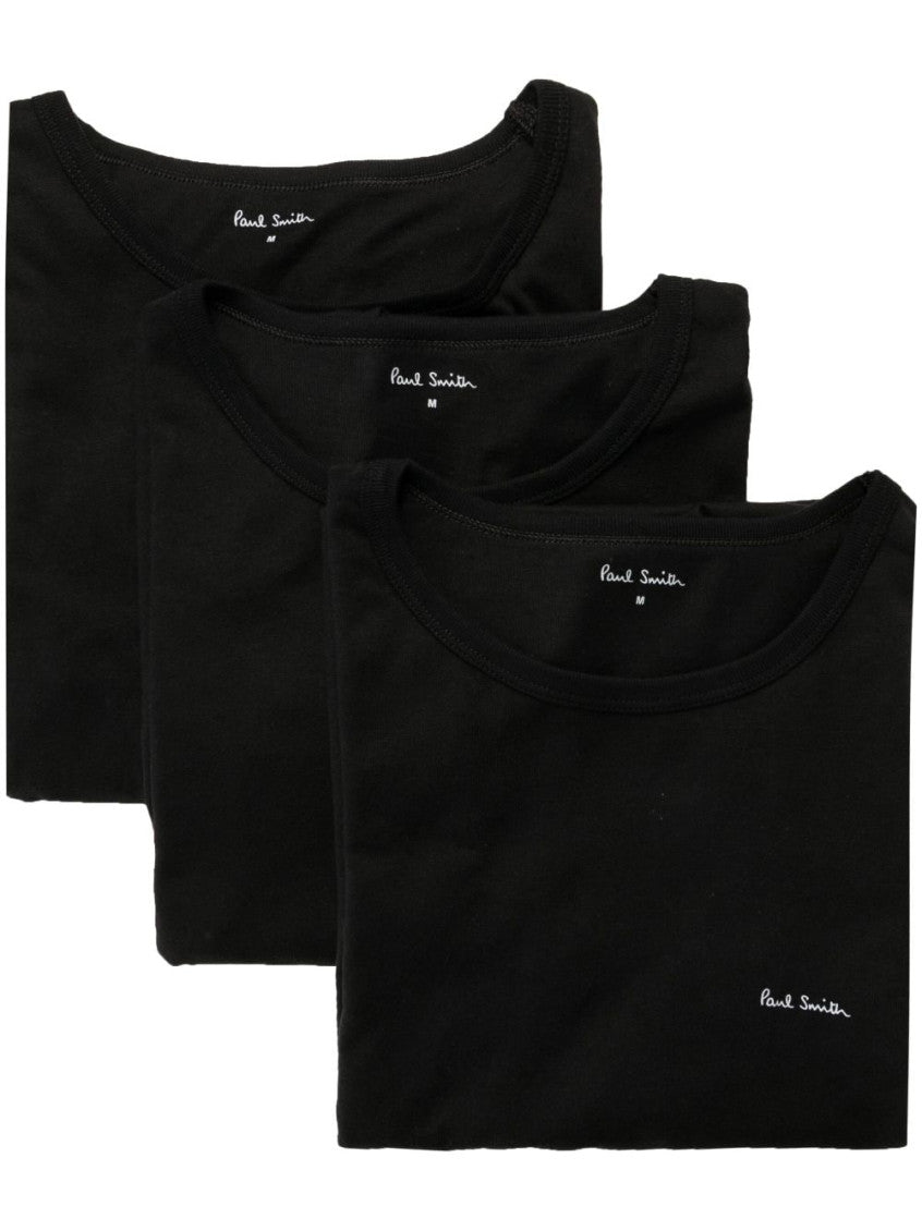 Black Pack Of Three  Logo Cotton T-shirt 1