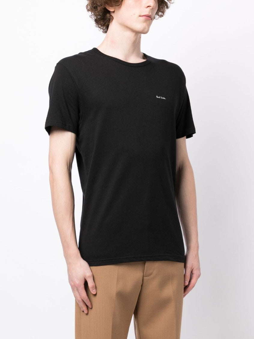 Black Pack Of Three  Logo Cotton T-shirt 4