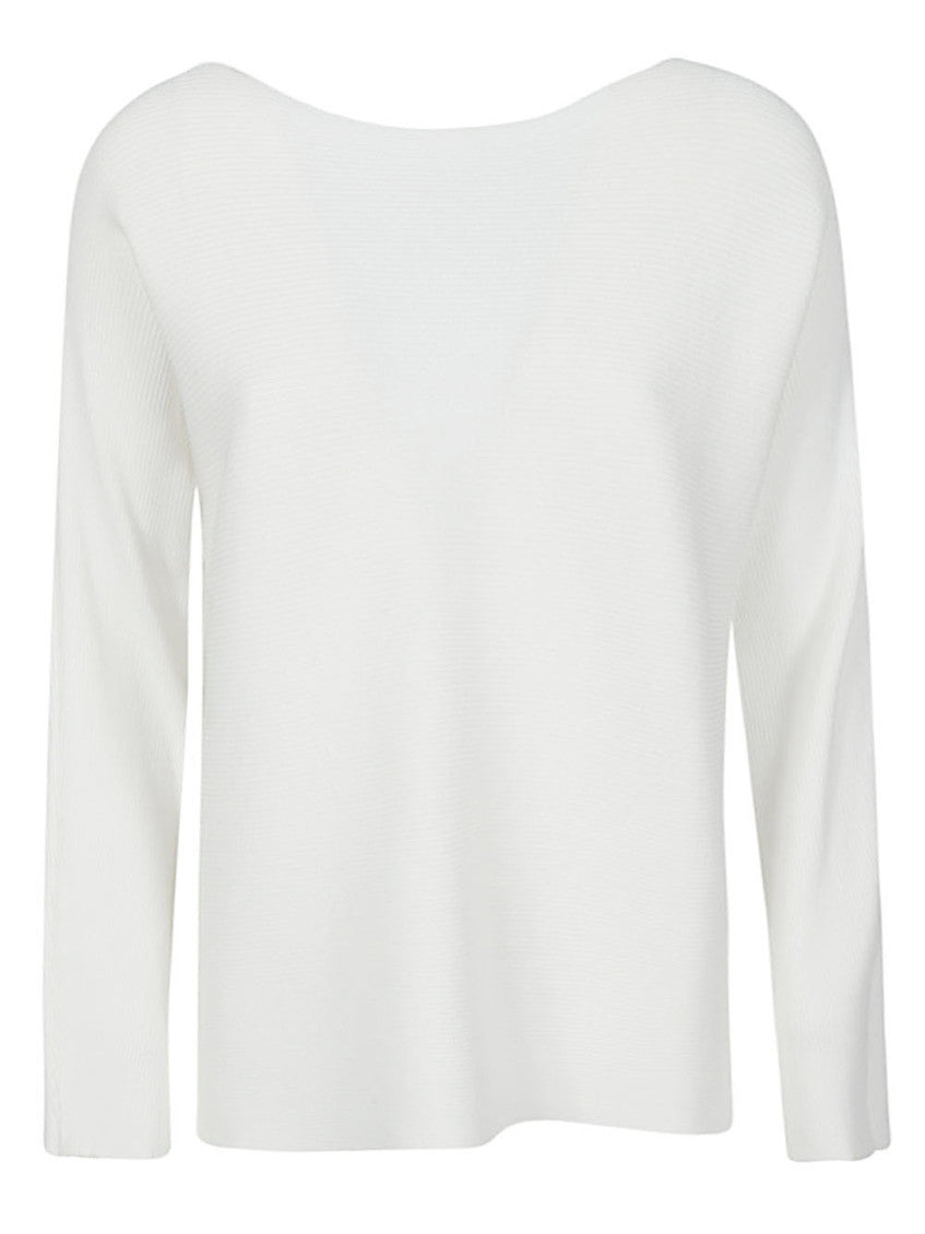 White Ribbed Sweater 1
