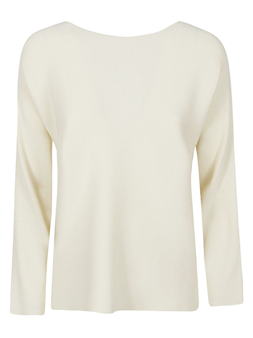 White Ribbed Sweater 1