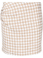 White Garna Cotton Blend Silk Mini Skirt 1