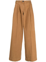 Wide leg cotton trousers 1