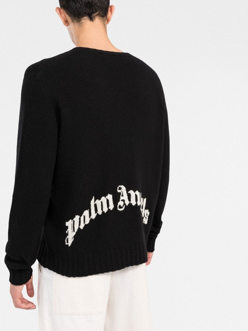 Black Curved Logo Sweater 2