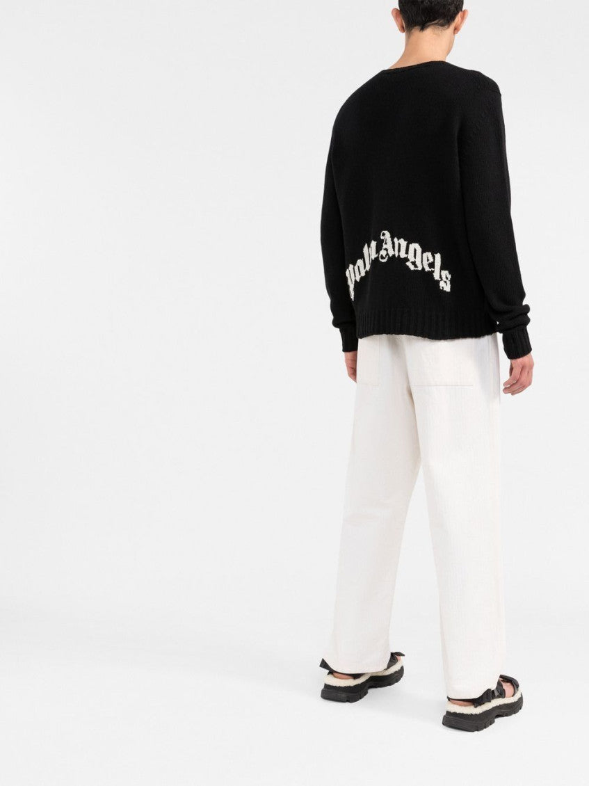 Black Curved Logo Sweater 3