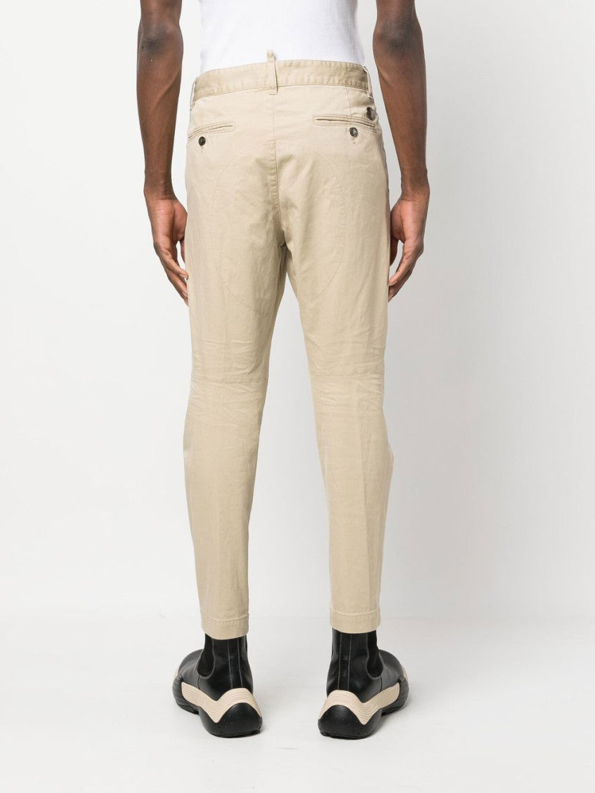 Beige Mid-rise Trousers 2