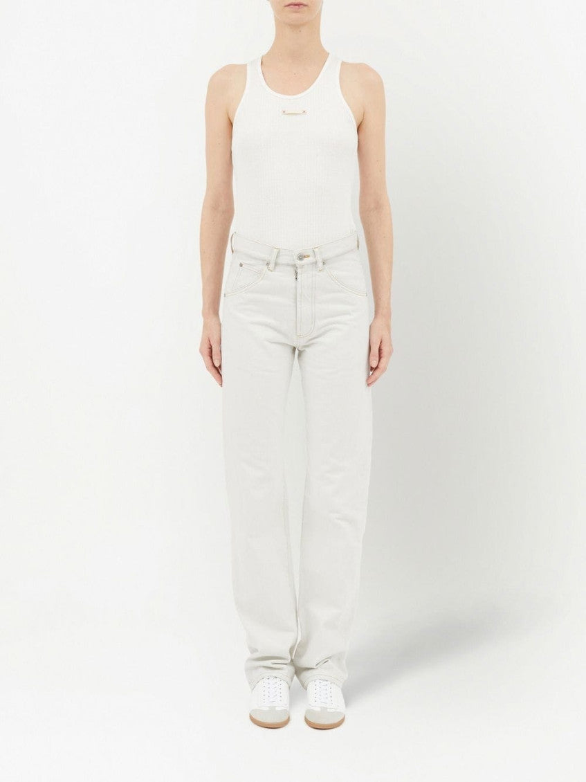 Grey Straight Leg Jeans 5