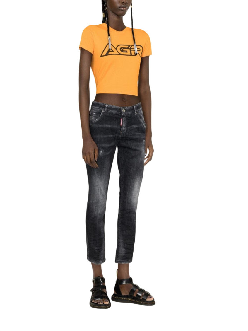 Black Slim Mid Rise Jeans 2