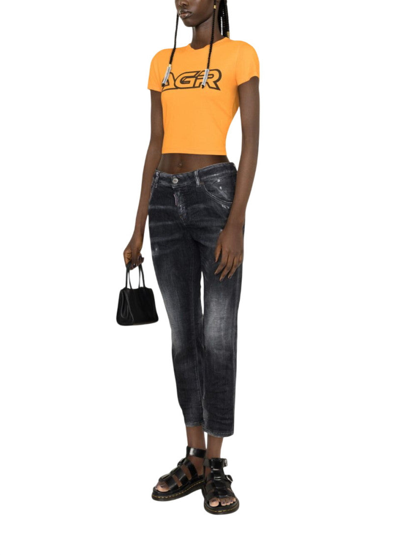 Black Slim Mid Rise Jeans 4