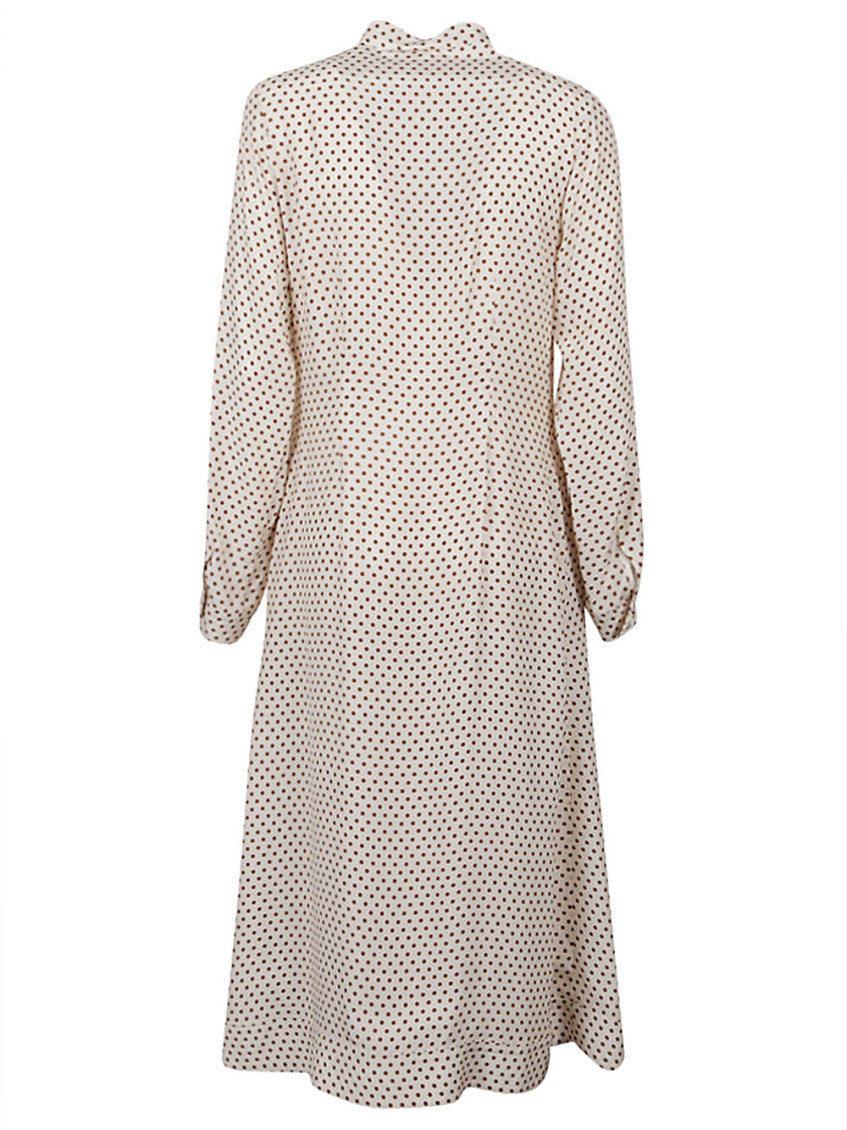 Polka dot silk midi dress 2