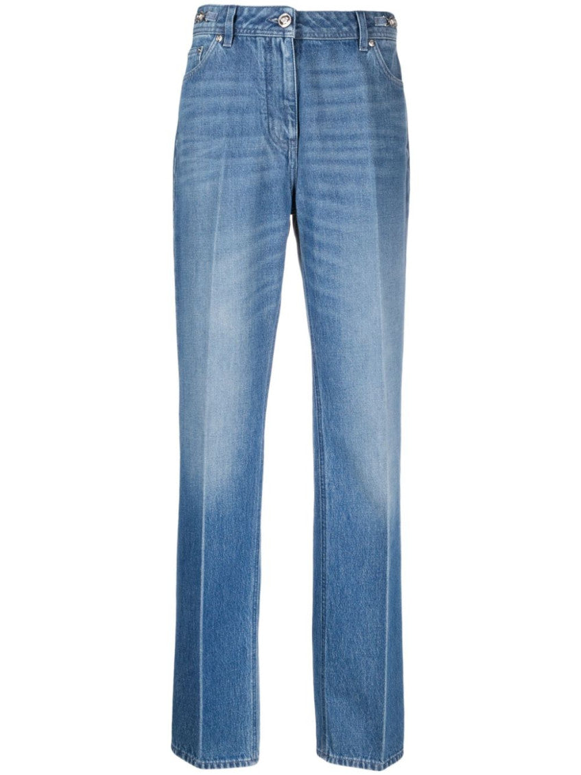 Light Blue Straight Leg Denim Jeans 1