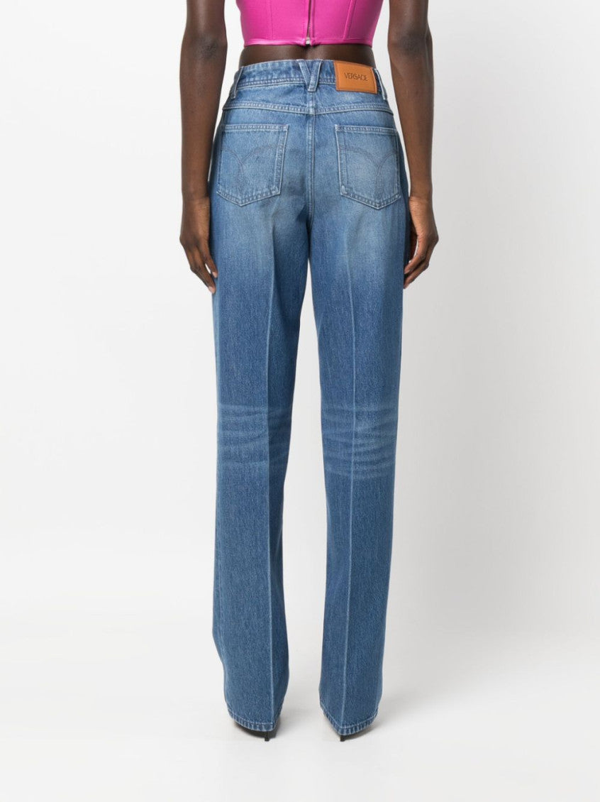 Light Blue Straight Leg Denim Jeans 6