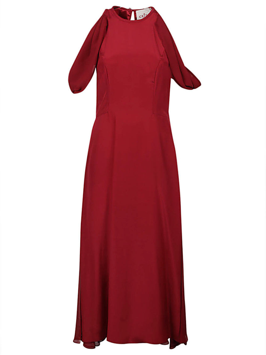 Maroon Silk Midi Dress 1