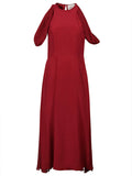 Maroon Silk Midi Dress 1