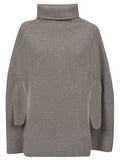 Ribbed wool high neck cape 1