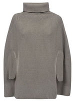 Ribbed wool high neck cape 1