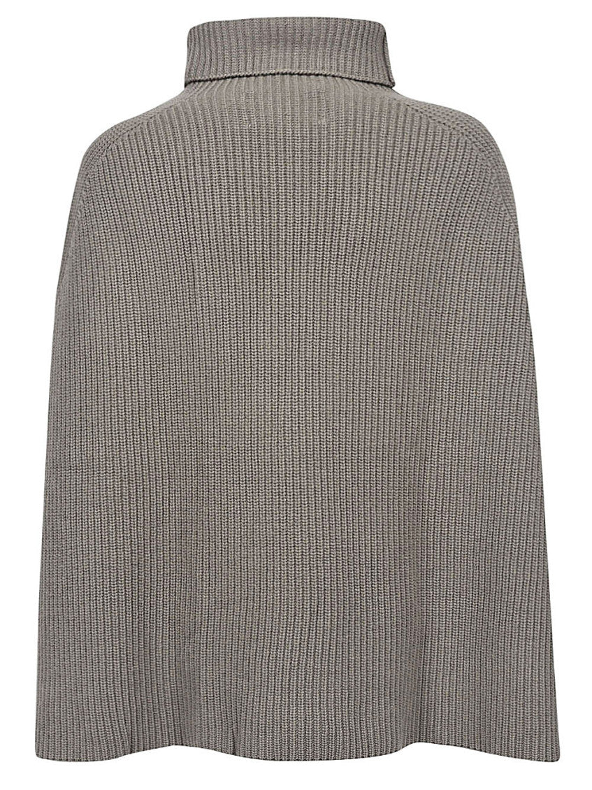 Ribbed wool high neck cape 2