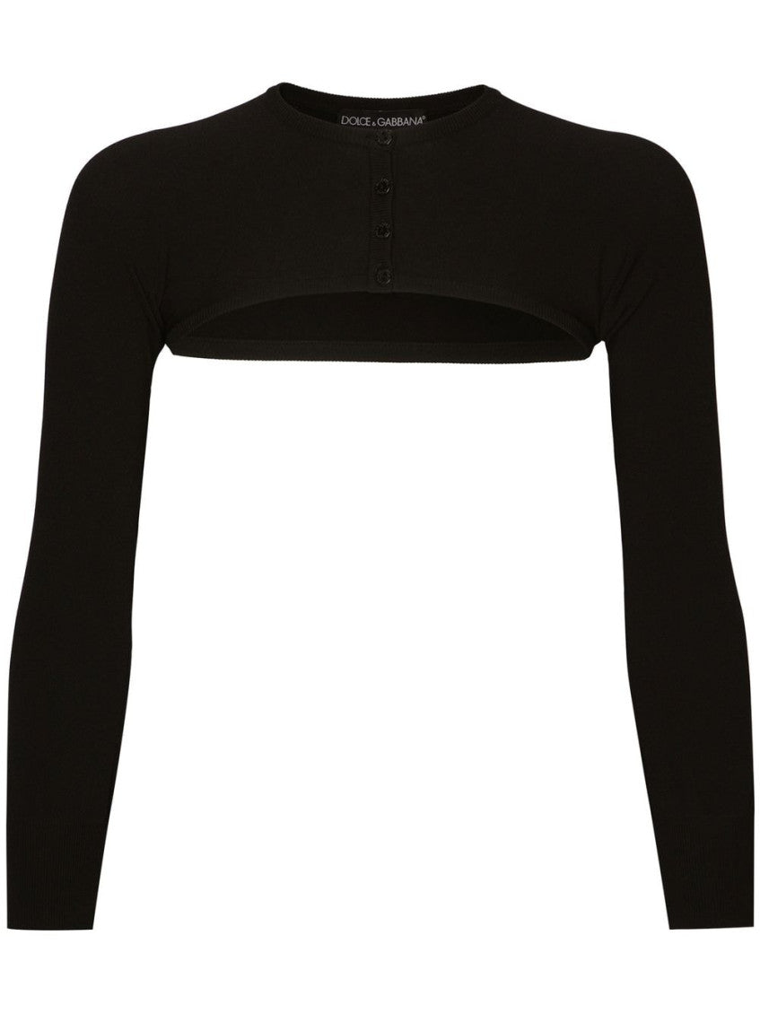 Black Cropped Cardigan 1