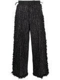 Black Wide Leg Tweed Trousers 1