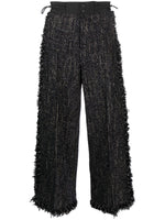 Black Wide Leg Tweed Trousers 1