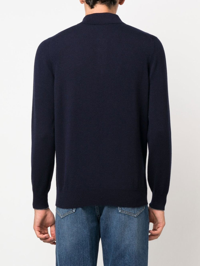 Blue Cashmere polo shirt 3