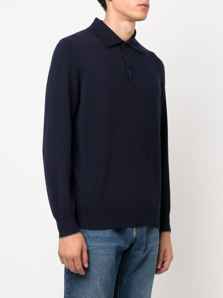 Blue Cashmere polo shirt 4