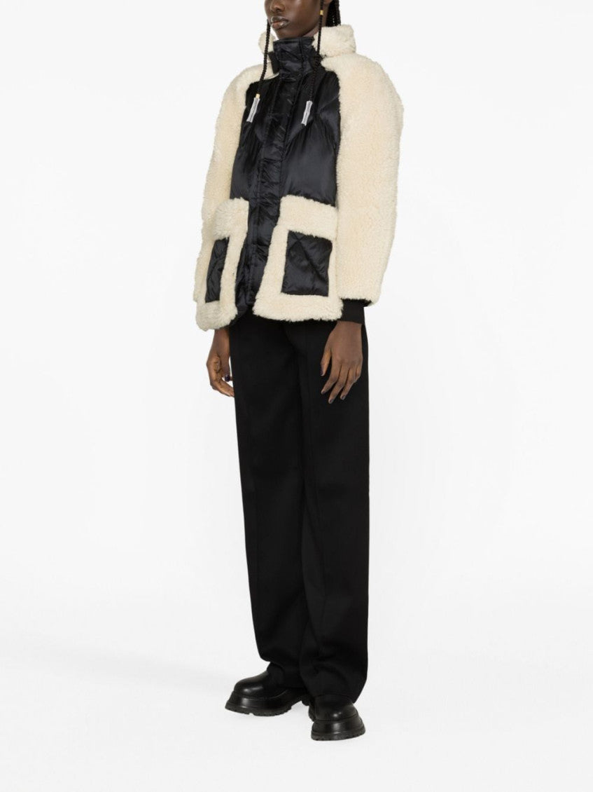 Beige Black Faux Shearling Jacket 2