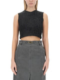 Black Textured Round Neck Top 1