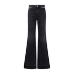 Black Chain Flare Cotton Jeans 1