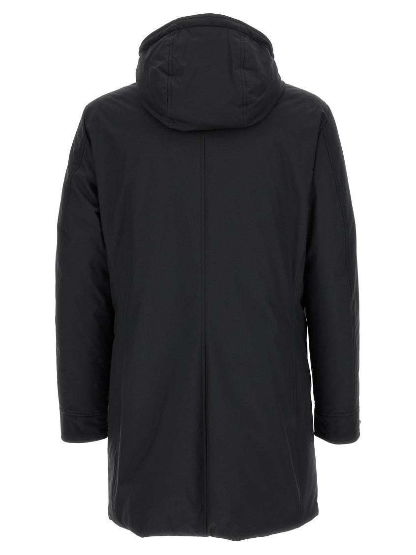 Dark Blue Hood Parka Jacket 2