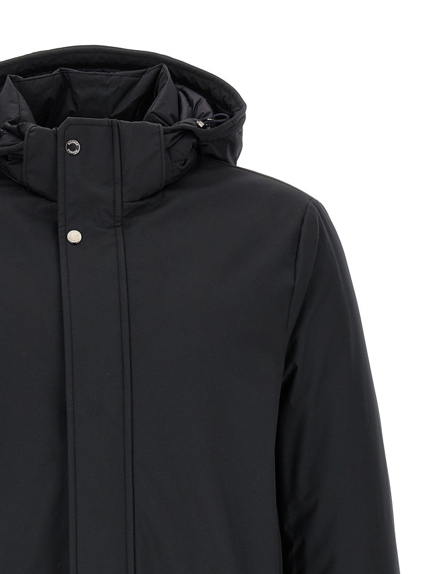 Dark Blue Hood Parka Jacket 4