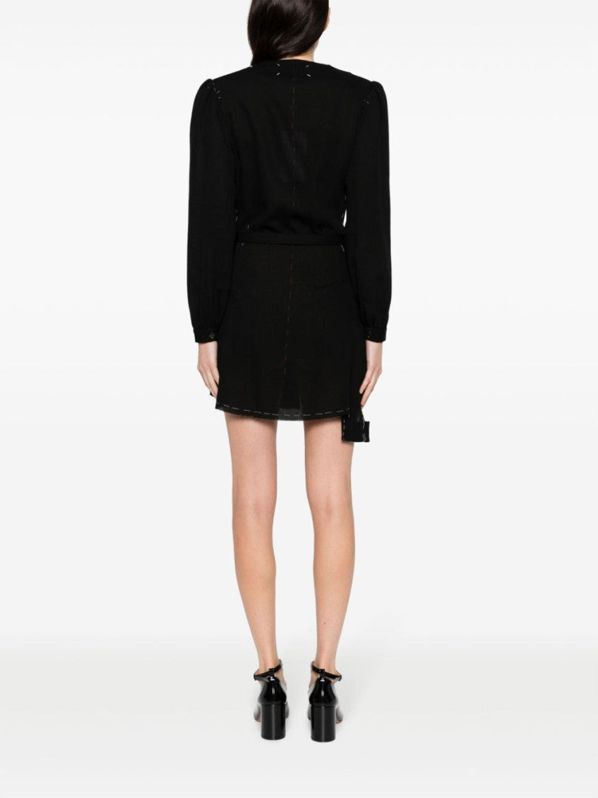 BlackWhite Unfinished stitching dress 3