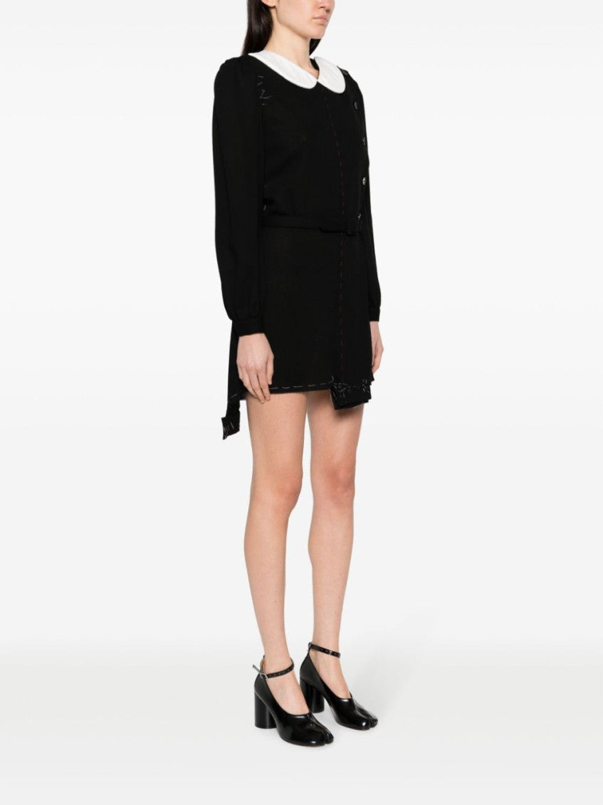 BlackWhite Unfinished stitching dress 5