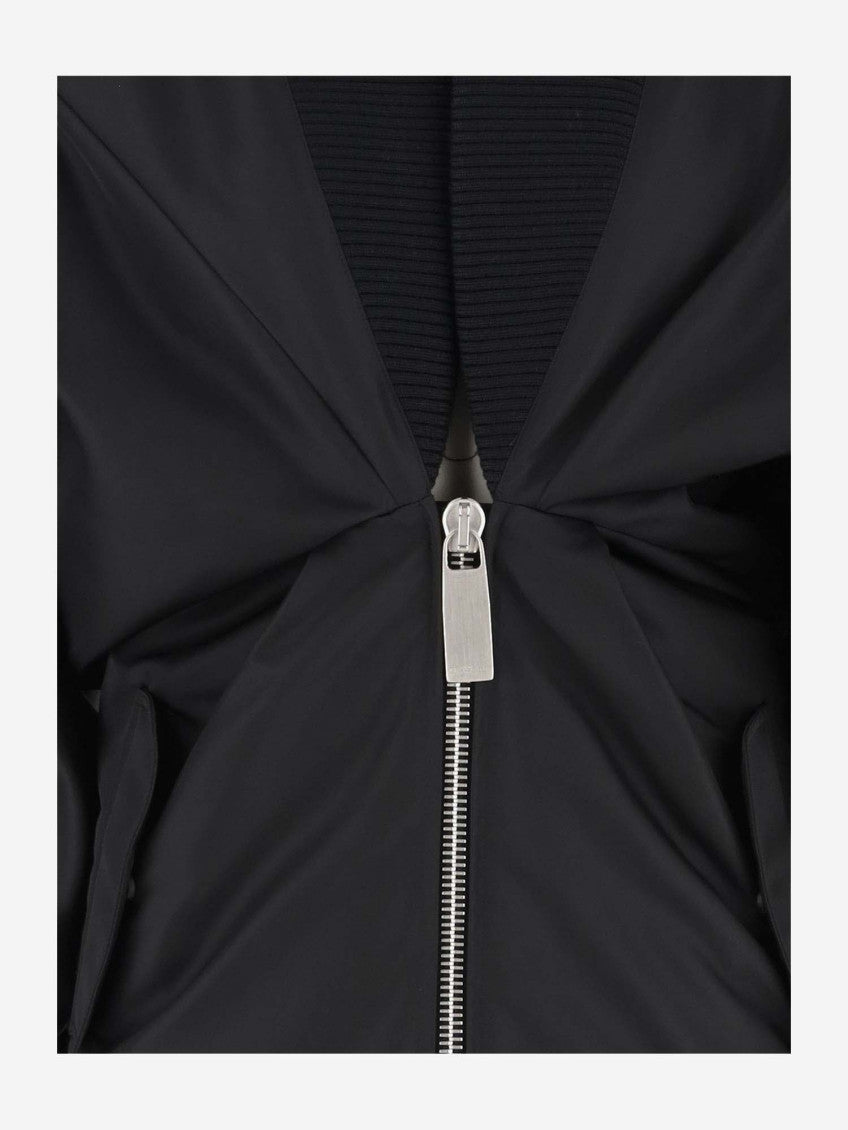 Black Puff-sleeve Zipped Minidress 3
