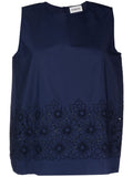 Navy Blue Cotton Embroidered Top 1