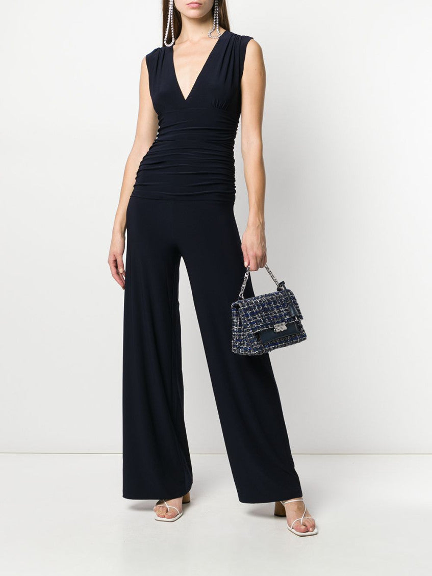 Navy Blue nAVY Blue V Neck Jumpsuit 2