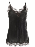 Dark Grey Dark Grey Lace trim Sleeveless Top 1