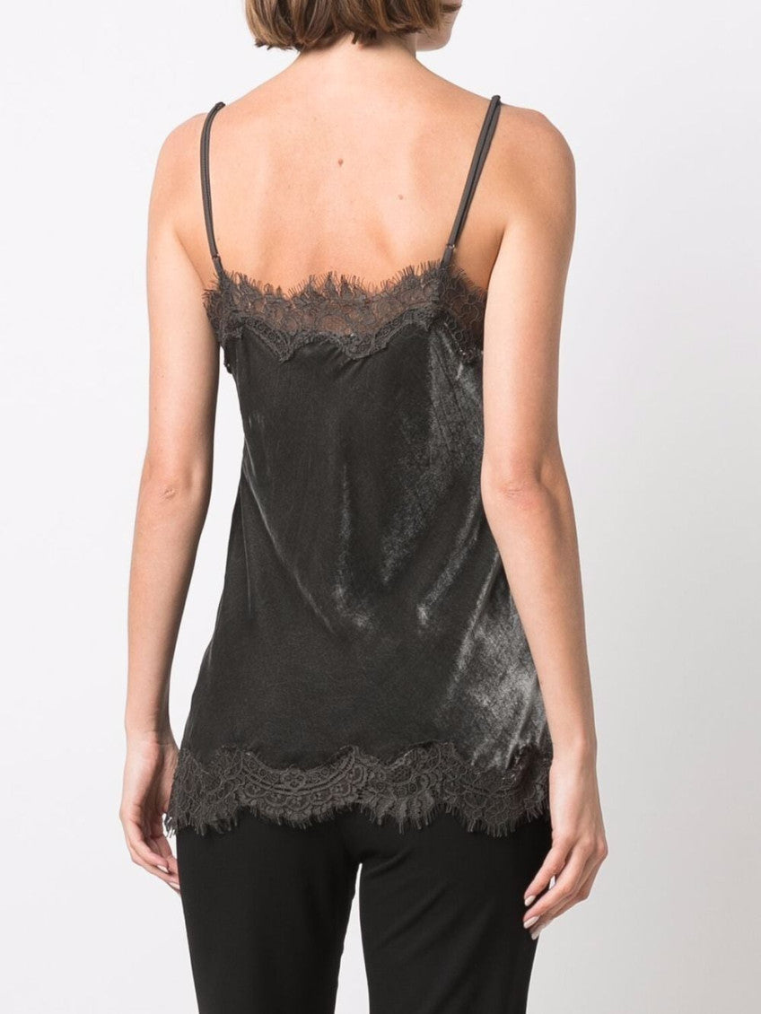 Dark Grey Dark Grey Lace trim Sleeveless Top 3