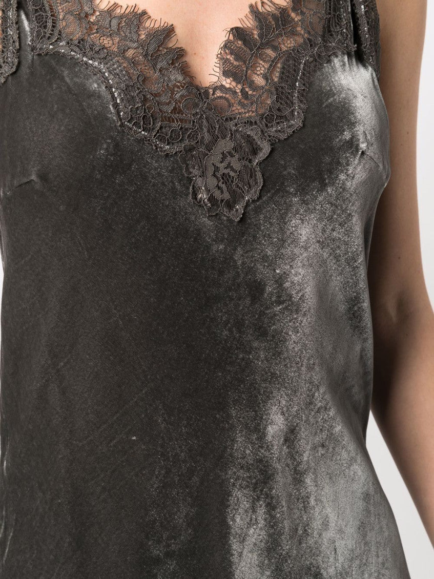 Dark Grey Dark Grey Lace trim Sleeveless Top 4