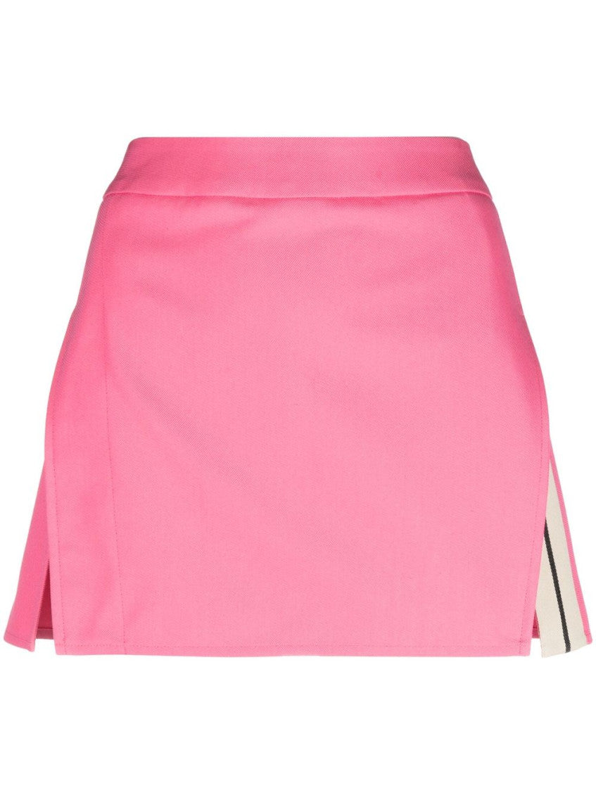 Fuchsia Pink Stripe Detail Mini Skirt 1