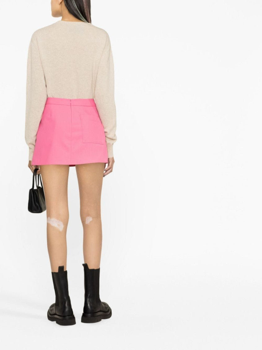 Fuchsia Pink Stripe Detail Mini Skirt 3