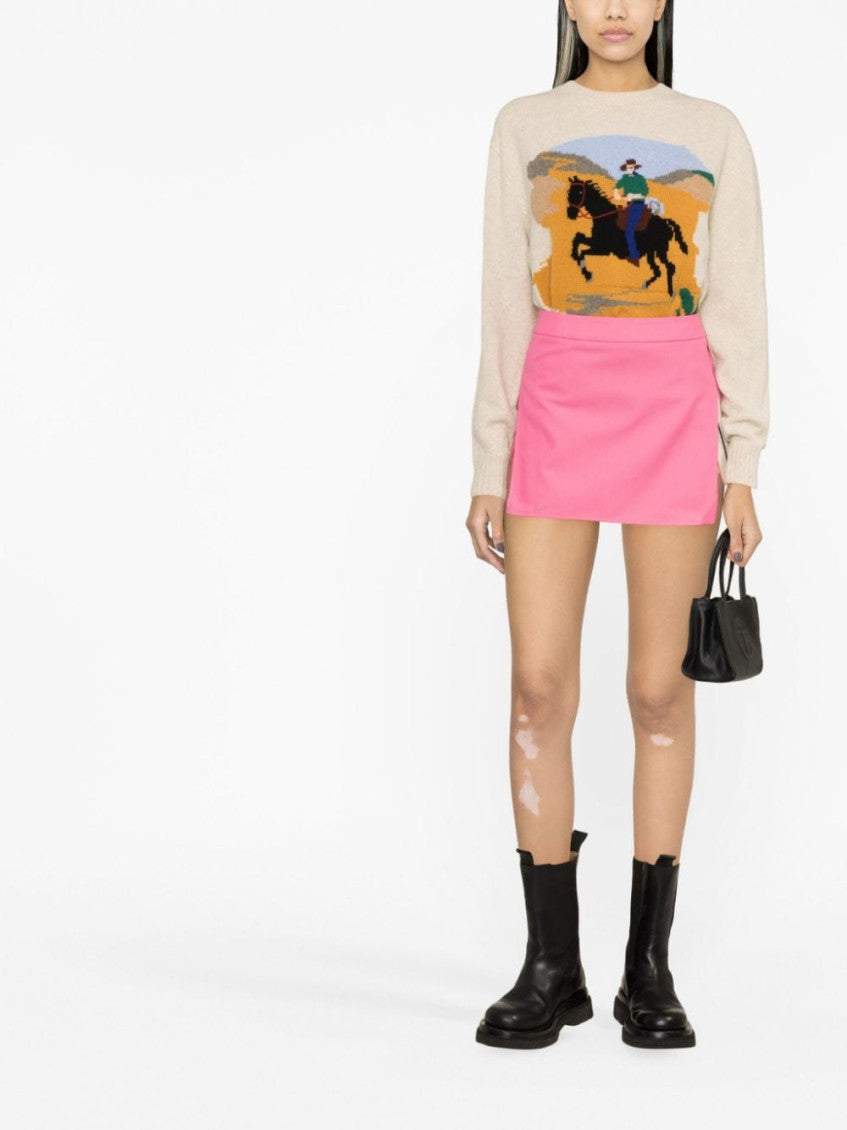 Fuchsia Pink Stripe Detail Mini Skirt 4