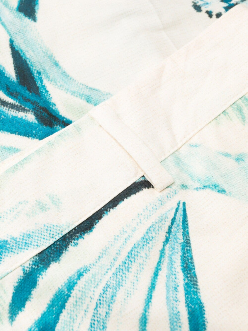 White Wide-leg Printed Trousers 2