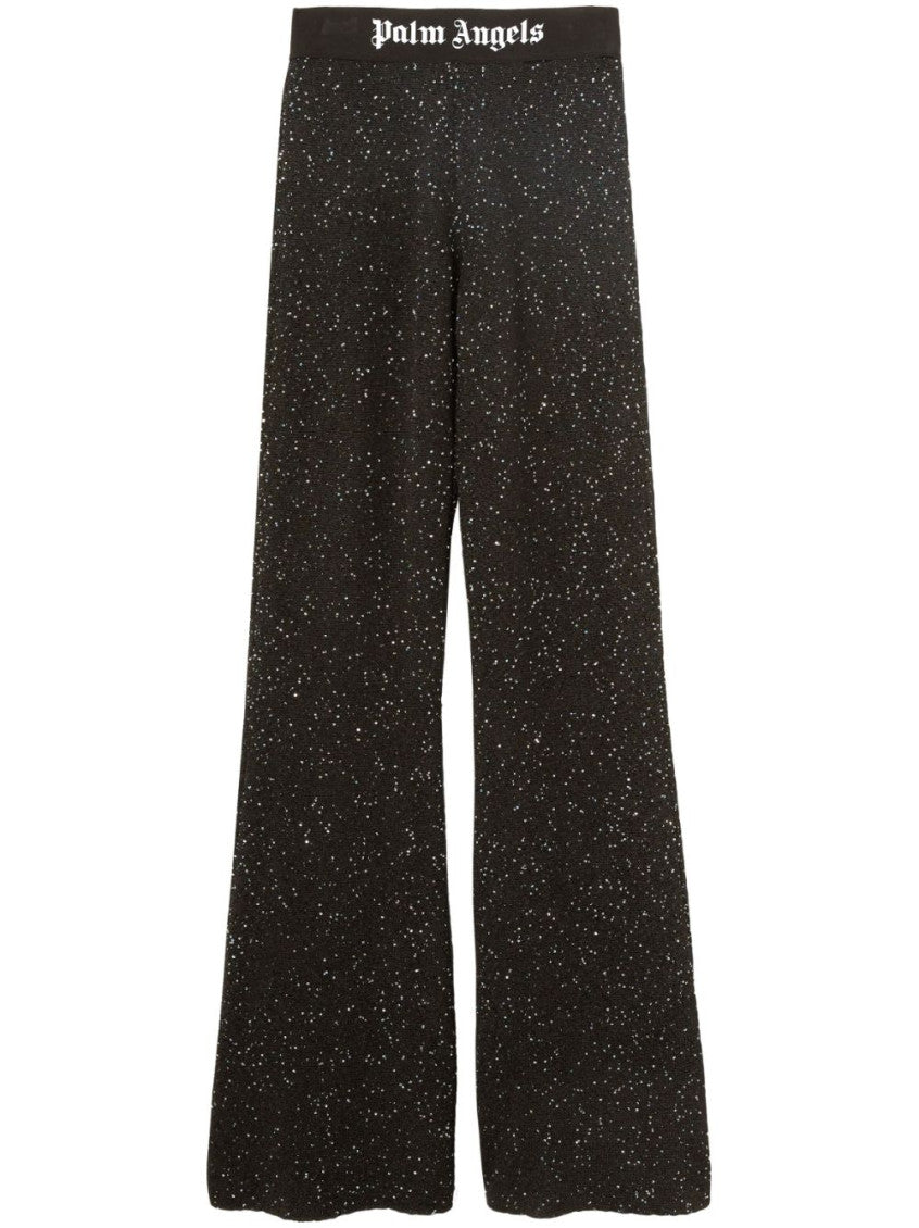 Black Black Logo Print Knitted Trousers 1