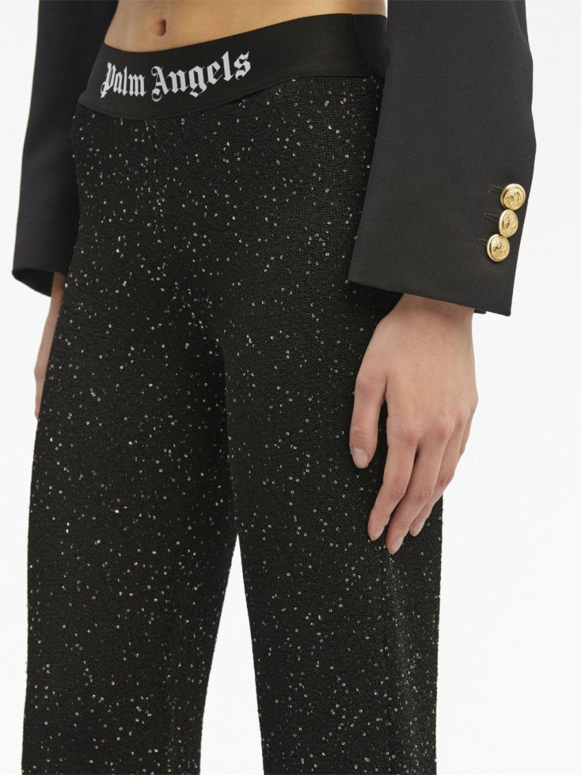 Black Black Logo Print Knitted Trousers 3