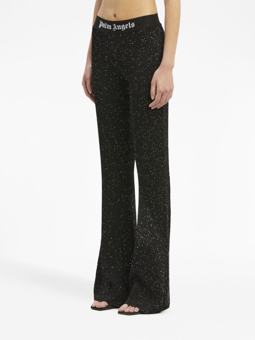 Black Black Logo Print Knitted Trousers 4
