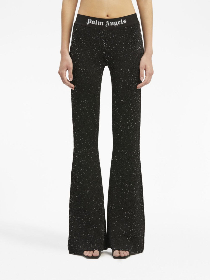 Black Black Logo Print Knitted Trousers 5