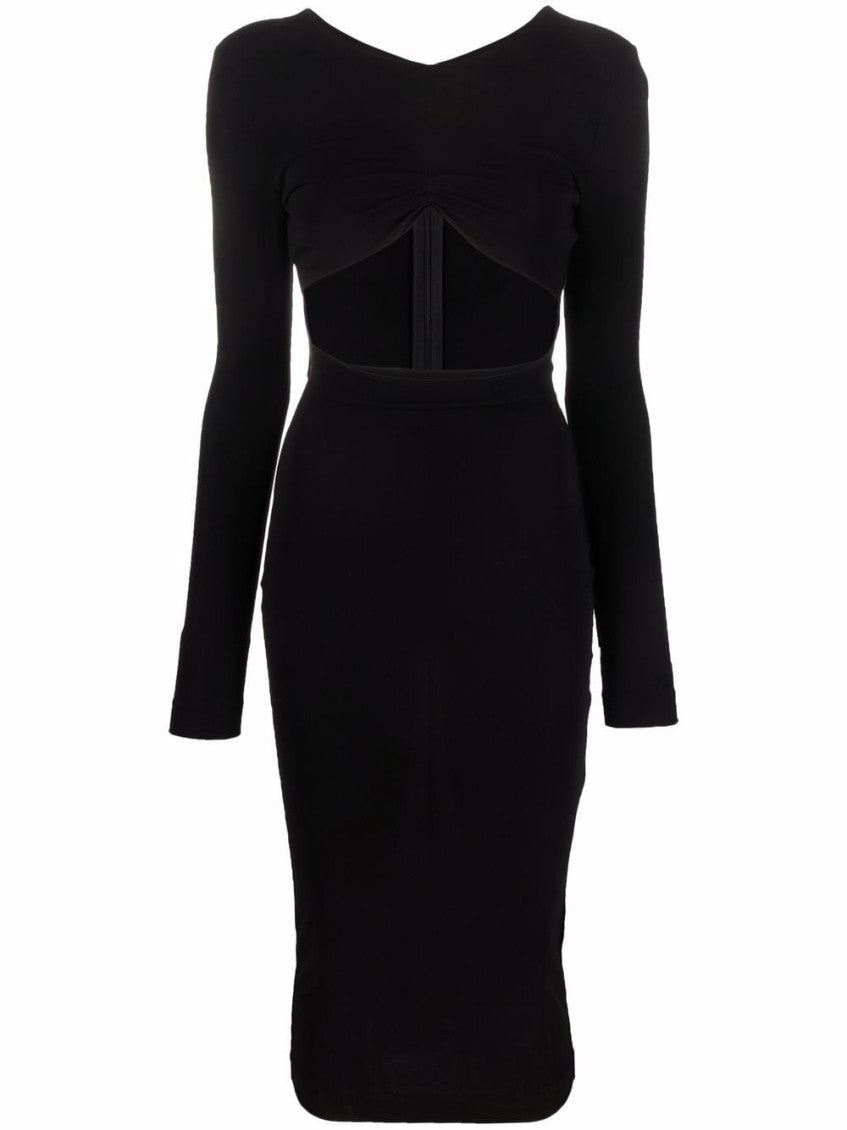 Black Cut-out Pencil Midi Dress 1