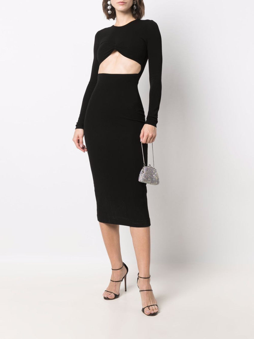 Black Cut-out Pencil Midi Dress 4