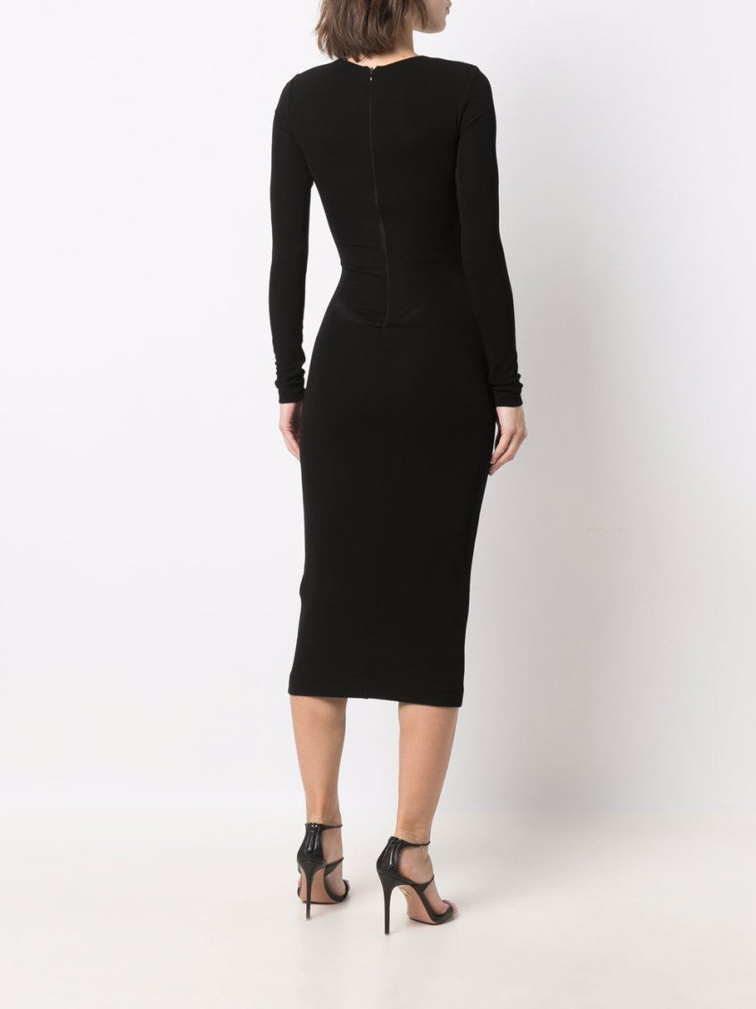 Black Cut-out Pencil Midi Dress 7